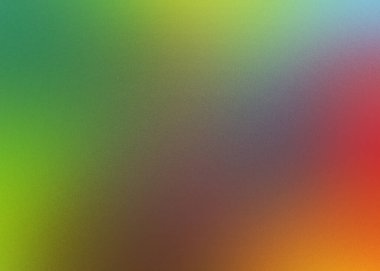 Yeşil, sarı, kırmızı, turuncu ve mor renklerin karışımından oluşan desenli bir arka plan. Görüntünün kumlu bir dokusu ve renkler arasında pürüzsüz bir geçişi vardır..