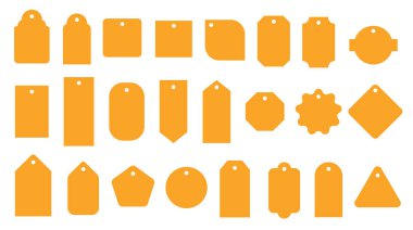 Fiyat etiketi koleksiyonu. Özel teklif ya da indirim etiketi. Perakende kağıt etiketi. İndirimli reklam kartı. Vektör illüstrasyonu.