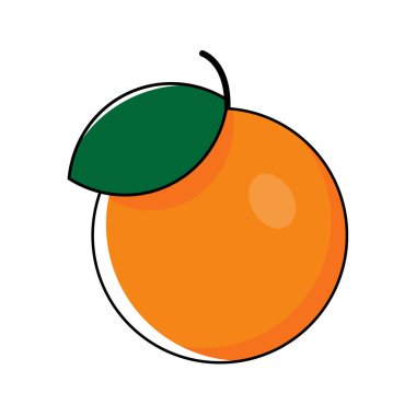 Asgari Portakal Meyve Vektörü İllüstrasyonu
