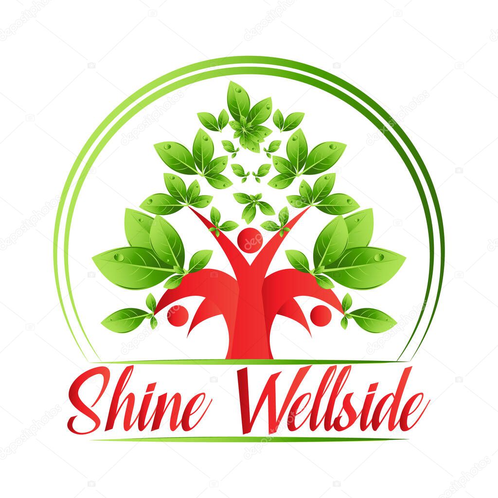 This logo features a vibrant tree with human-like figures integrated into the branches, symbolizing growth, community, and well-being.