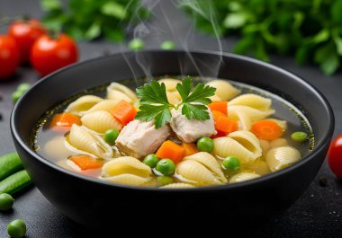 Sebzeli Tavuk Erişte Çorbası