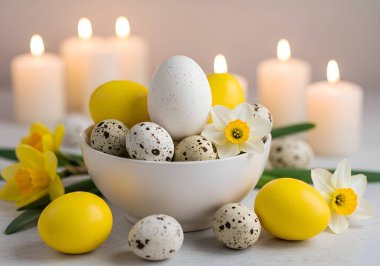 Yumurtalarla, nergislerle ve mumlarla Şenlikli Paskalya Hareketsizliği