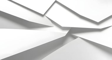 Soyut mimari iç mimari, siyah beyaz arka plan, geometrik heykel. 3d illüstrasyon ve canlandırma