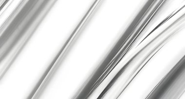 Gümüş parlak metal şekilli beyaz arkaplan