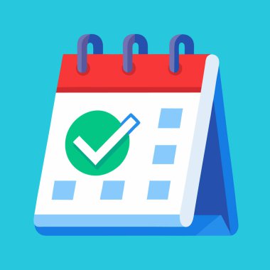 Takvim simgesi vektör illüstrasyonu