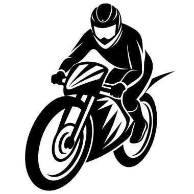 Bir Clyclist Man Bisiklete Binen Siyah Vektör Çizimi