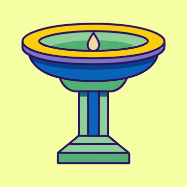 Soyut Kutsal Su Yazı Tipi veya Bir Damlacık Sulu Kuş Banyosu