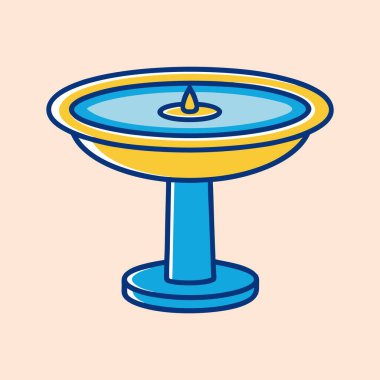 Altın aksanlı karikatür su çeşmesi. İllüstrasyonlar ve logolar için uygun.