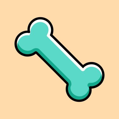 Açık turuncu arkaplanda çizgi köpek kemiği çizimi, basit tasarım tarzı