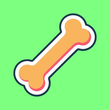 Yeşil arkaplan üzerinde hatları olan bir köpek kemiği simgesi