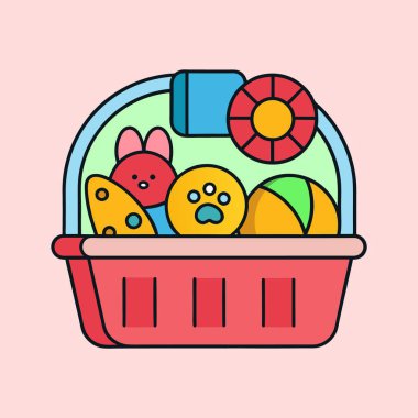 Çizgi film Oyuncak Sepeti Oyuncak Doldurulmuş Hayvanlar ve Eğlenceli Nesneler