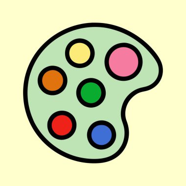 Yaratıcı ifade için çeşitli boya renklerine sahip renkli bir sanatçı paleti