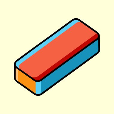 Soyut izometrik tuğla, canlı renkler ve kalın siyah çizgiler bir çizgi film etkisi yaratıyor.