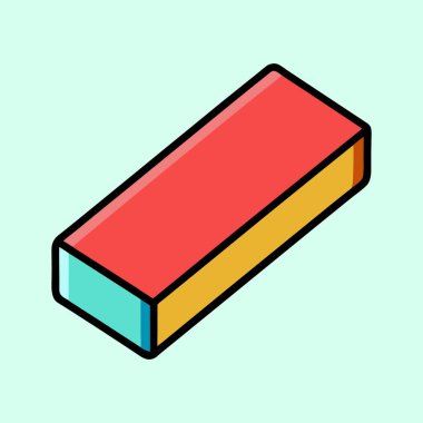 Açık yeşil bir zemin üzerinde izole edilmiş siyah çizgili Isome renkli tuğla