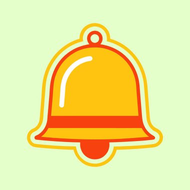 Kalın turuncu çizgili canlı bir çan çizimi.