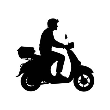 Scooter süren bir adamın silueti, Retro Style ve Design