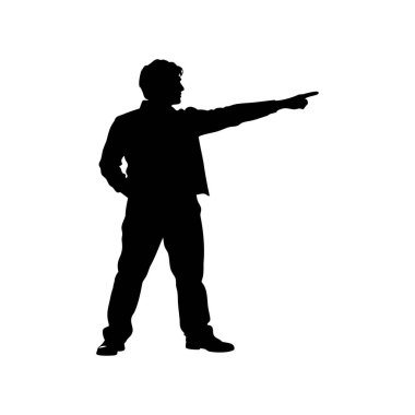 Ceketli bir adamın silueti, özgüvenle ileriye bakıyor.