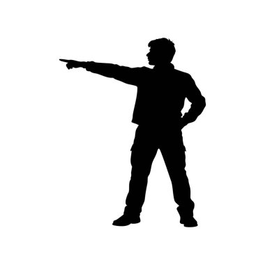 Erkeğin silueti dik duran kendine güvenen duruşu ile yön veriyor.