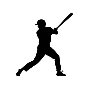 Beyzbol Oyuncusunun Silueti Güçlü Vuruşlar İçin Yarasa Hazırlıyor
