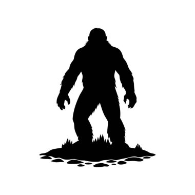 Koca Ayak ya da Koca Ayak 'ın Silueti Çimenli Topraklarda Duruyor