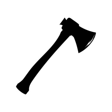 Beyaz Arkaplanda İzole Edilmiş Siyah Balta Silueti