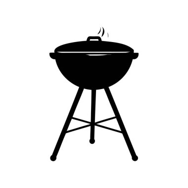 Kaplanmış ızgaranın betimlemesi pişirmeye hazır duman yayıyor.