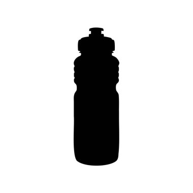 Beyaz arka planda, tipik, yeniden kullanılabilir bir su şişesinin silüeti.