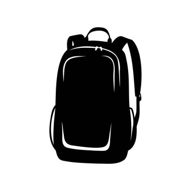 Seyahat ve Maceraya Hazır Bir Sırt Çantasının Tek Renkli Vektör İlülasyonu