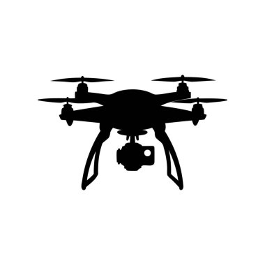 Kameralı bir insansız hava aracının silueti havadan görüntü yaratıyor..