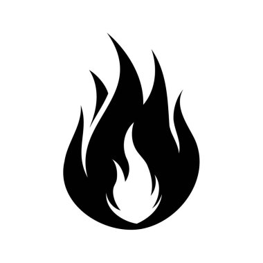 Dinamik akışı ve keskin kenarları olan biçimlendirilmiş siyah-beyaz alev grafiği