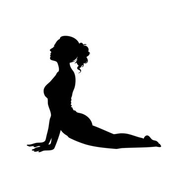 Kobra pozu veren bir kadın silueti. Gücünü ve esnekliğini incelikle gösteriyor.