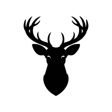 Basit ama zarif bir siluet tasarımı kraliyet geyiği kafası.