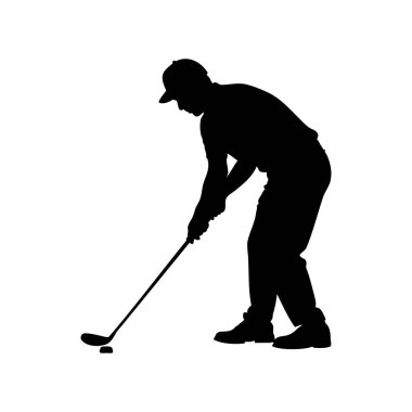 Bir golfçünün silueti sallanmaya hazırlanıyor, odaklanmış bir enerji anı.