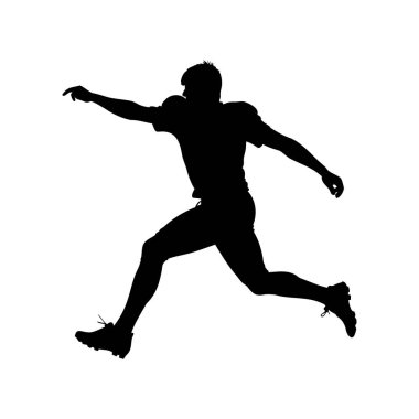 Bir Amerikan Futbolcusu 'nun Silueti Harekete Geçen Bir Futbol Topu Atar