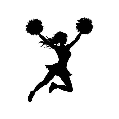 Ponpon Kız 'ın Silueti Tutkuyla Havada Pom Pum Atlıyor