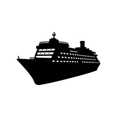 Açık denizlerdeki büyük bir yolcu gemisinin silüeti.