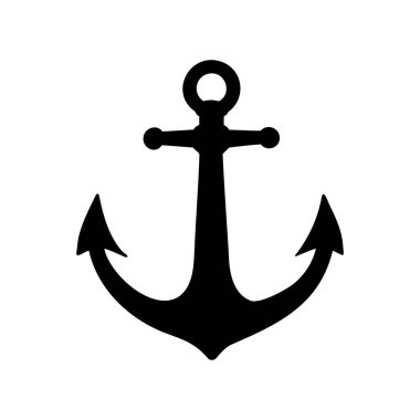 Beyaz arkaplanda bir denizcilik sunucusunun basit siyah siluet çizimi