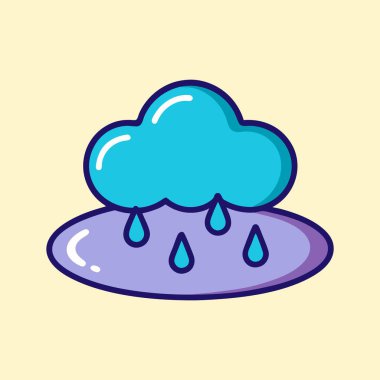 Kara üzerindeki yağmur bulutunun tasviri, yağmurlu bir günü simgeliyor..