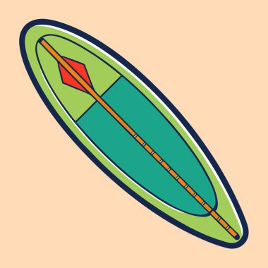 Yaz Nesneleri Temiz Çizgiler ve Parlak Renklerle Çizgi Film Biçimi Martı Çizimi