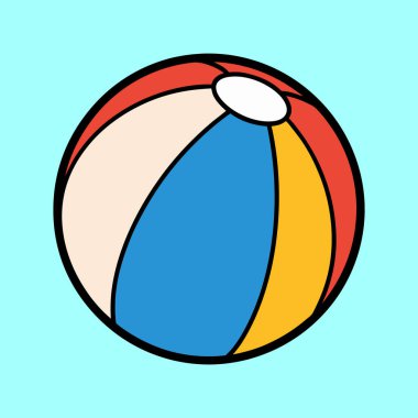 Yaz Nesneleri Temiz Çizgiler ve Parlak Renklerle Çizgi Film Biçimi Martı Çizimi