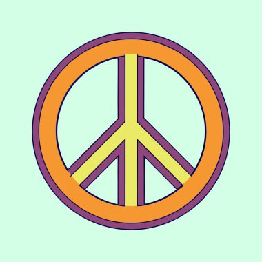 Barışın sembolü. Parlak renkler. Herkes için sevgi ve birliği simgeliyor.