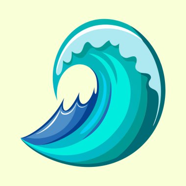 Mavi ve turkuaz eğimli, temiz vektör sanatıyla stilize edilmiş okyanus dalgası