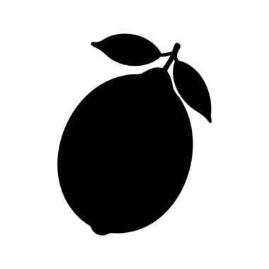 Yapraklı Limonun Cesur ve Minimalist Siyah Silueti