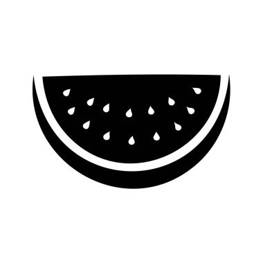 Beyaz Arkaplanda Bir Karpuz Kesiğinin Minimalist Vektör İlülasyonu