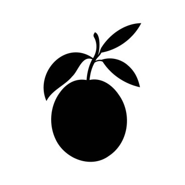 Yapraklı bir portakalın silüeti, basit, zarif ve modern stil