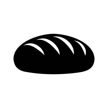 Bir somun ekmeğin şekillendirilmiş siyah silueti, servis etmeye hazır.