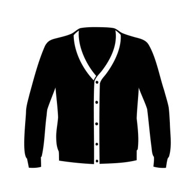 Siyah-beyaz hırka süveter resmi basit ve minimal tasarım sergiliyor