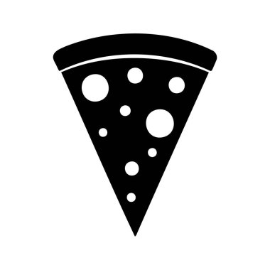 Dairesel malzemeli, sade siyah beyaz pizza dilimi.