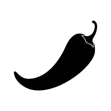 Beyaz arkaplanda tek bir acı kırmızı biberin monokrom çizimi