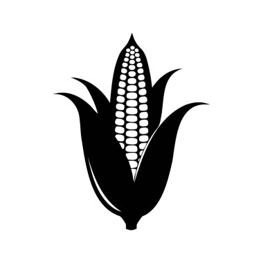 Hulklarla Bir Mısır Kulağı 'nın Basit Siyah ve Beyaz Çizimi